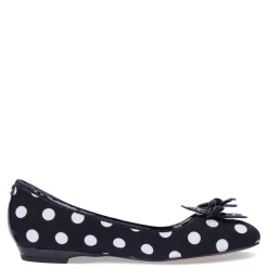 Best J Renee Women's , Edie Flat Black/White Polka Dot