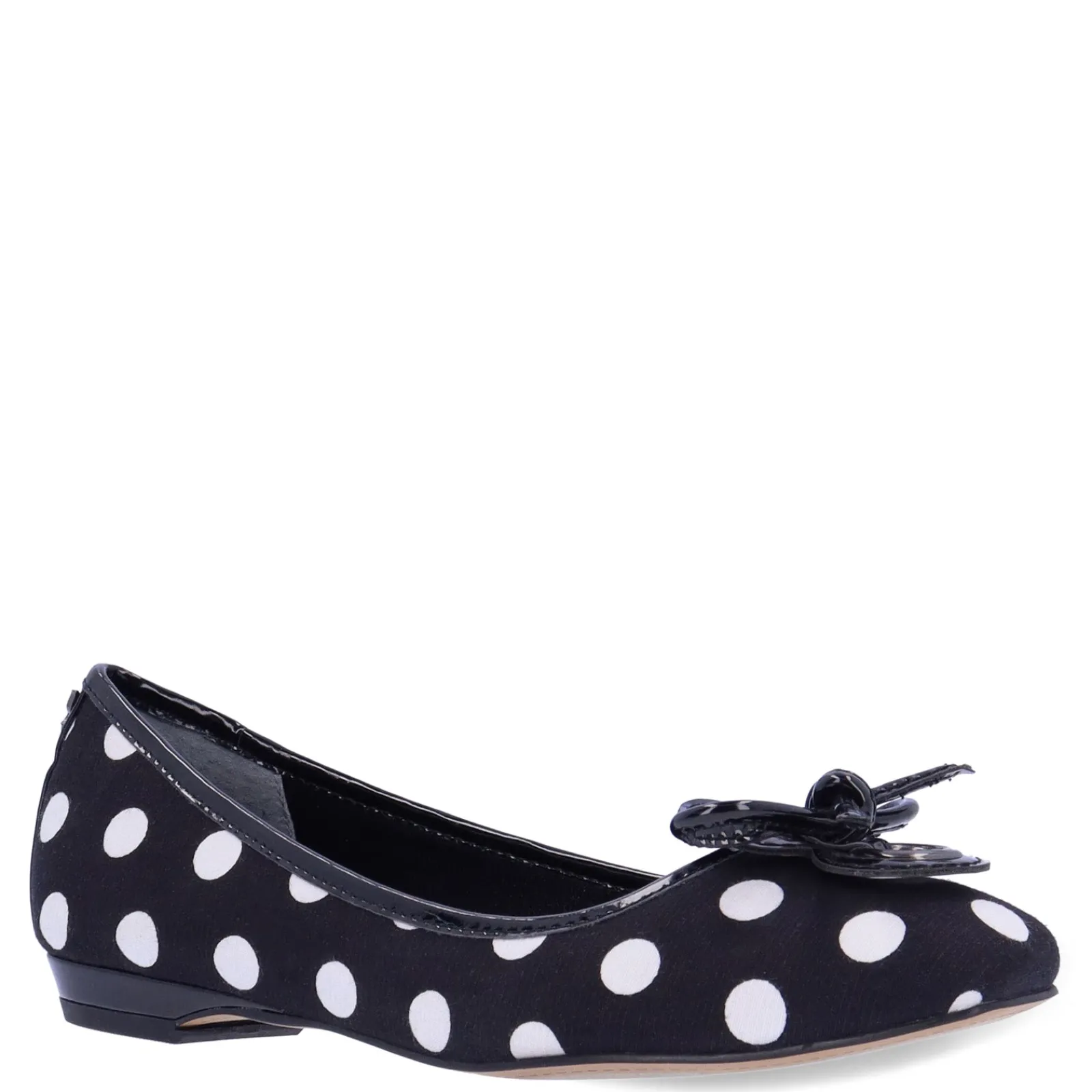 New J Renee Women's , Edie Flat Black/White Polka Dot