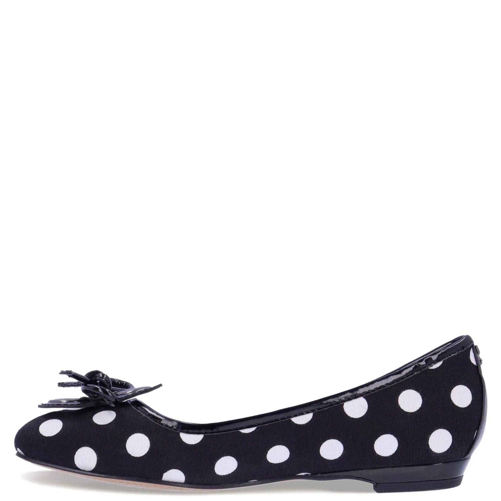 New J Renee Women's , Edie Flat Black/White Polka Dot