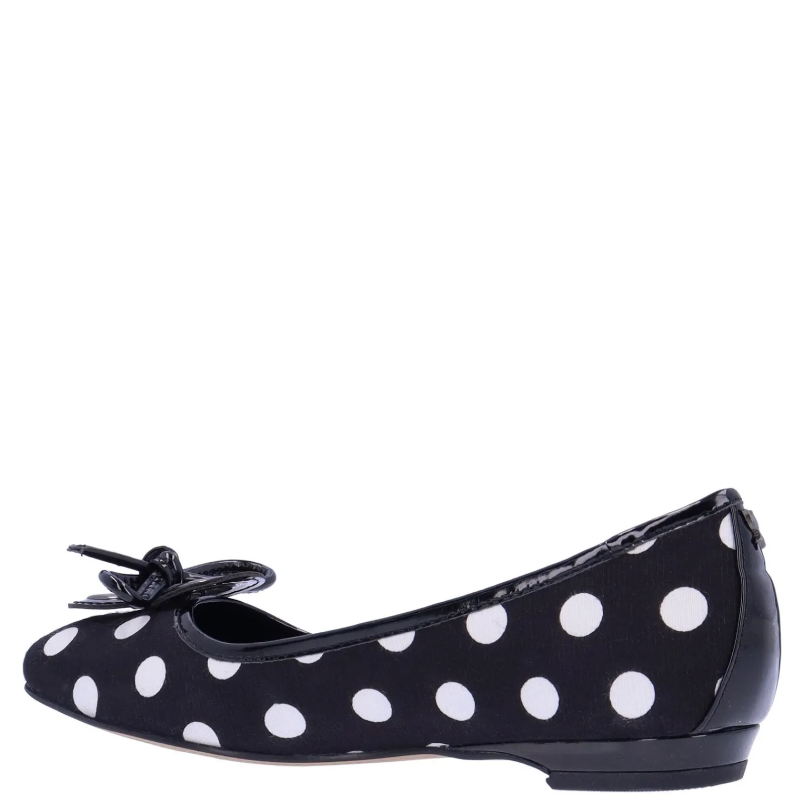 New J Renee Women's , Edie Flat Black/White Polka Dot
