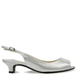 J Renee Women's , Jenvey Sandal Silver Satin