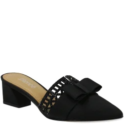 J Renee Women's , Randa Mule Black Satin