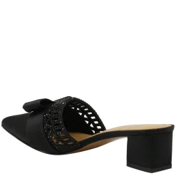 J Renee Women's , Randa Mule Black Satin