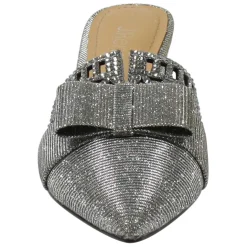 Discount J Renee Women's , Randa Mule Pewter Glitter