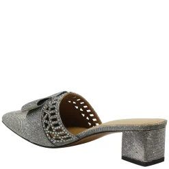 Discount J Renee Women's , Randa Mule Pewter Glitter
