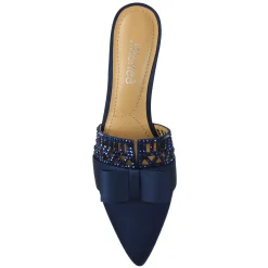 Sale J Renee Women's , Randa Mule Navy Satin