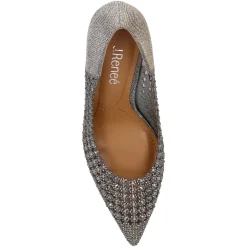 Best J Renee Women's , Sesily Pump Pewter Glitter