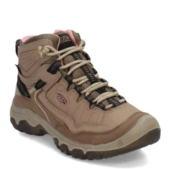 Clearance KEEN Women's , Targhee IV Waterproof Hiking Boot - Wide Width Brindle/Nostalgia Rose