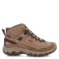 Clearance KEEN Women's , Targhee IV Waterproof Hiking Boot - Wide Width Brindle/Nostalgia Rose