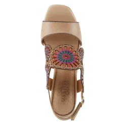 New L Artiste Women's L'Artiste By Spring Step, Pinwheel Sandal Beige