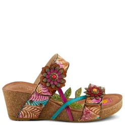 Clearance L Artiste Women's L'Artiste By Spring Step, Moai Sandal Tan Multi