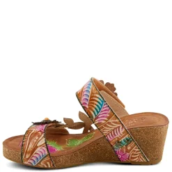 Clearance L Artiste Women's L'Artiste By Spring Step, Moai Sandal Tan Multi