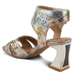 Online L Artiste Women's L'Artiste By Spring Step, Poster Sandal Beige Metallic Multi