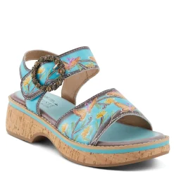 L Artiste Women's L'Artiste By Spring Step Kenna Sandal Sky Blue Multi