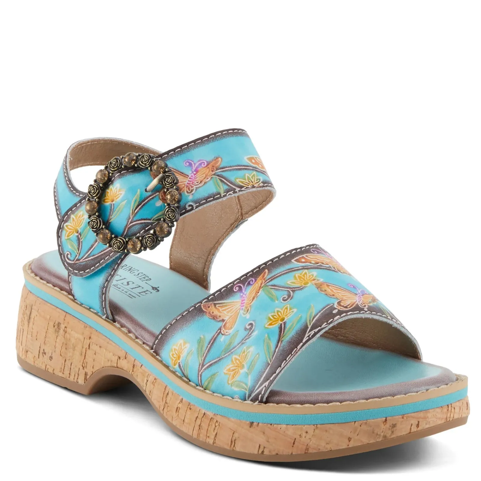 L Artiste Women's L'Artiste By Spring Step Kenna Sandal Sky Blue Multi