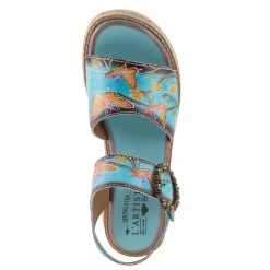 L Artiste Women's L'Artiste By Spring Step Kenna Sandal Sky Blue Multi