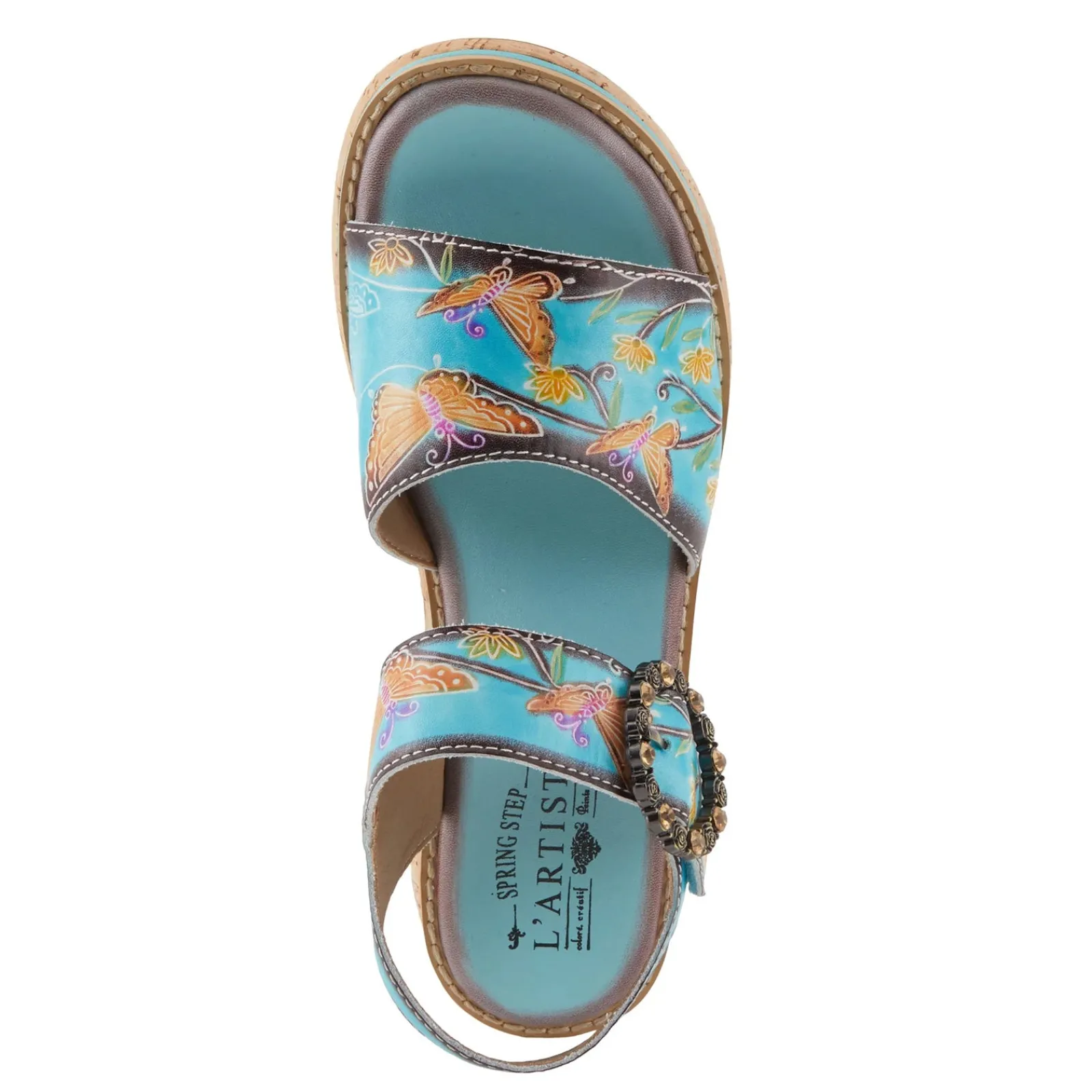 L Artiste Women's L'Artiste By Spring Step Kenna Sandal Sky Blue Multi