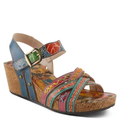 Outlet L Artiste Women's L'Artiste By Spring Step, Bosquet Wedge Sandal Navy Multi