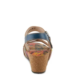 Outlet L Artiste Women's L'Artiste By Spring Step, Bosquet Wedge Sandal Navy Multi
