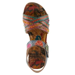 Outlet L Artiste Women's L'Artiste By Spring Step, Bosquet Wedge Sandal Navy Multi