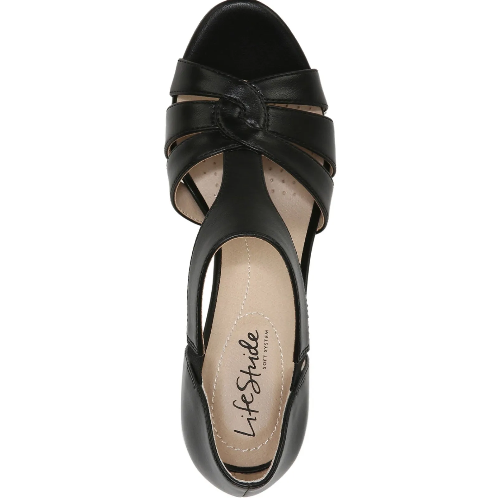 Sale LifeStride Women's , Caramel Sandal Black Smooth