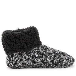 Outlet Muk Luks Women's , Popcorn Cuff Bootie Slipper Black