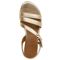 New Naturalizer Women's , Hilma Sandal Dark Gold Faux Leather