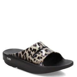Discount OOFOS Women's , OOahh Luxe Slide Sandal Cheetah
