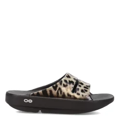 Discount OOFOS Women's , OOahh Luxe Slide Sandal Cheetah