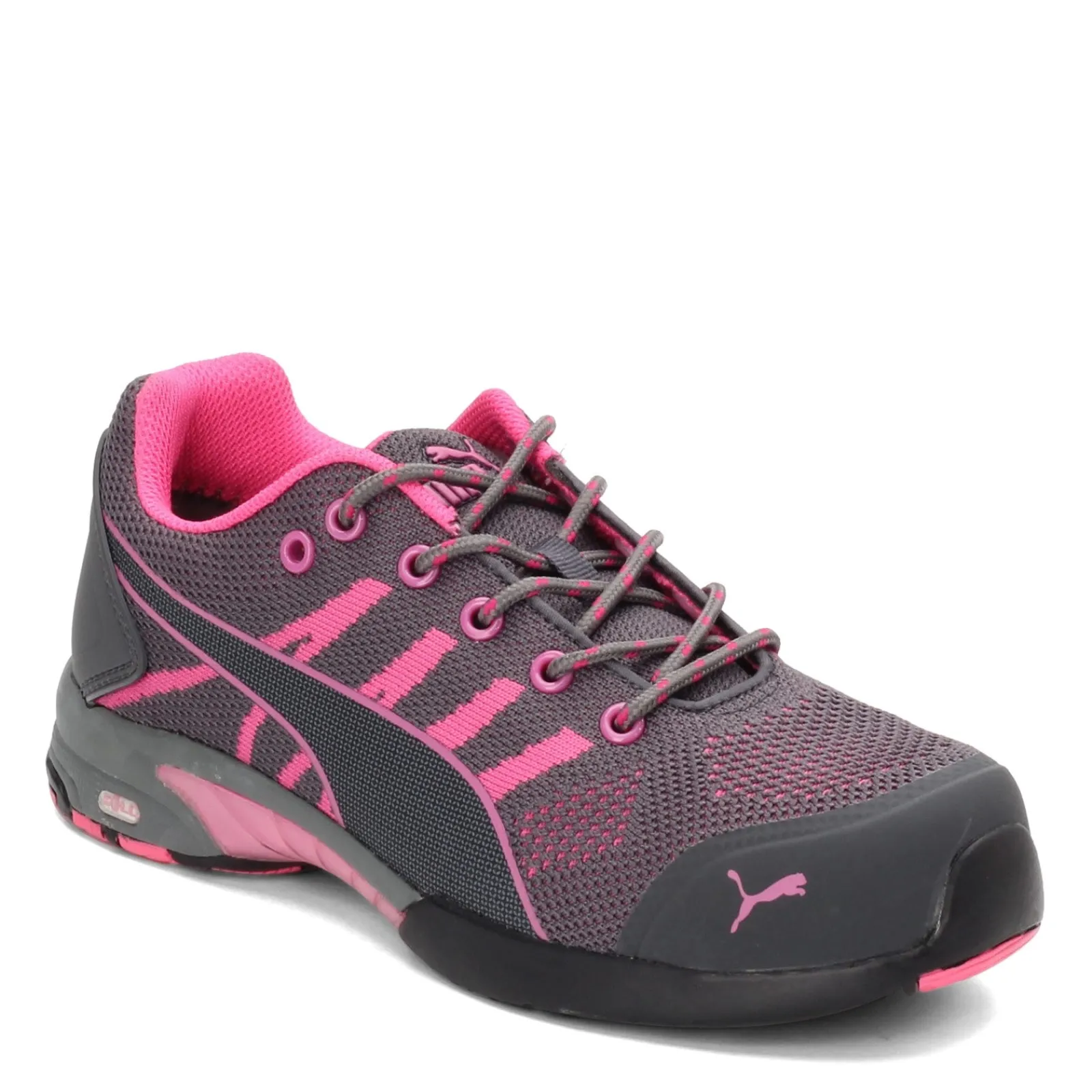 Best Puma Safety Women's Puma, Celerity Knit Steel Toe Work Shoe Gray Pink