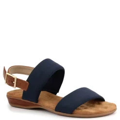 Clearance Ros Hommerson Women's , Cabana Sandal Navy Fabric/ Tan Leather