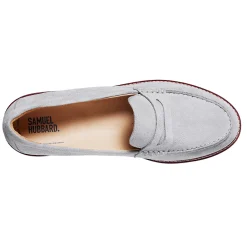 Discount Samuel Hubbard Women's , Tailored Traveler Loafer Light Grey Suede