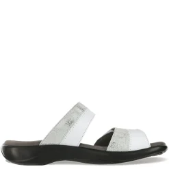 Best SAS Women's , Nudu Slide Sandal White Silver