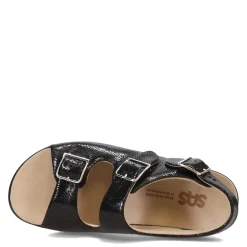 Online SAS Women's , Relaxed Sandal Black Snake Print