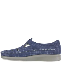 New SAS Women's , Roamer Slip-On Blue Plaid