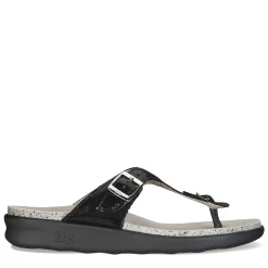 Sale SAS Women's , Sanibel Thong Sandal Black Snake Leather