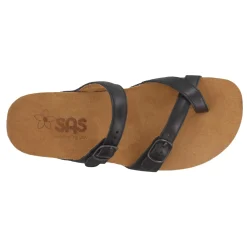 Discount SAS Women's , Shelly Toe Loop Slide Sandal Black