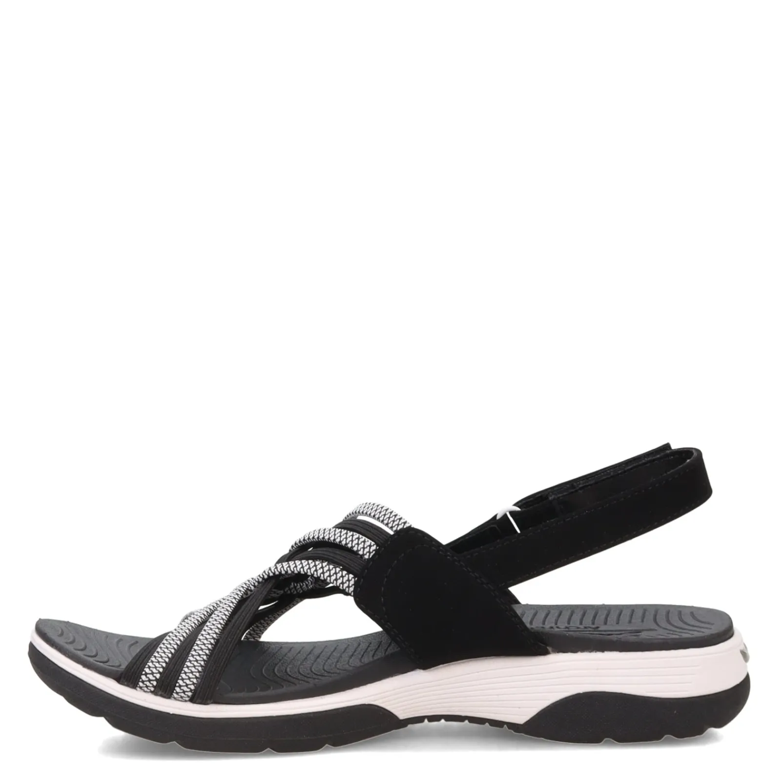 New Skechers Women's , Arch Fit Reggae Sport Sandal Black/White