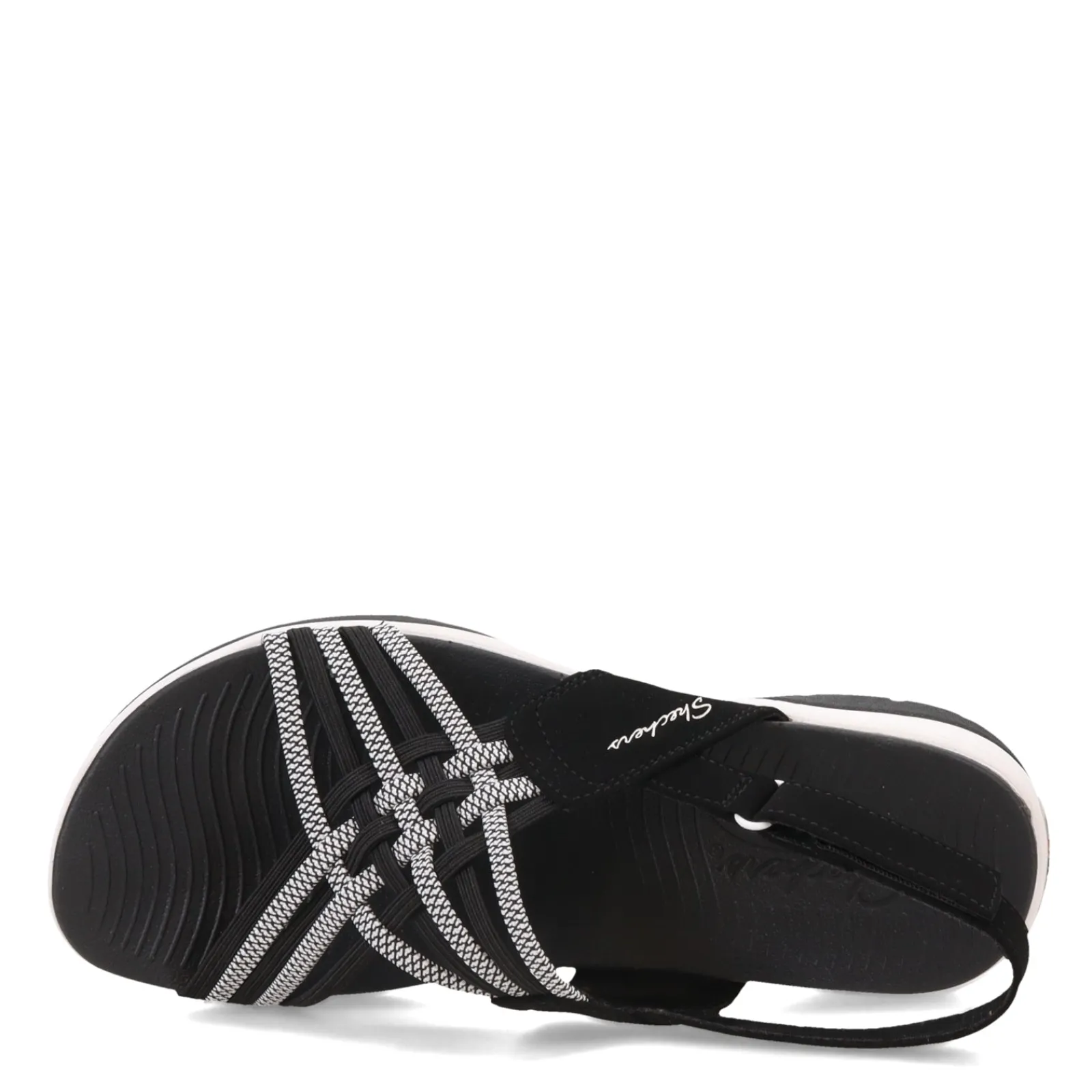 New Skechers Women's , Arch Fit Reggae Sport Sandal Black/White