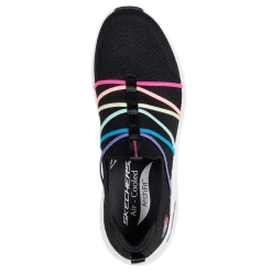 New Skechers Women's , Arch Fit 2.0 - Colorful Road Sneaker Black Rainbow Multi