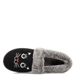 Online Skechers Women's , BOBS Too Cozy - Meow Pajamas Slipper Black
