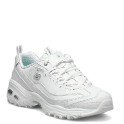 Discount Skechers Women's , D'Lites - Fresh Start Sneaker - Wide Width White/Mesh/Silver