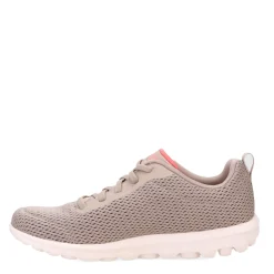 New Skechers Women's , GO WALK Travel - Fun Journey Sneaker - Wide Width Taupe