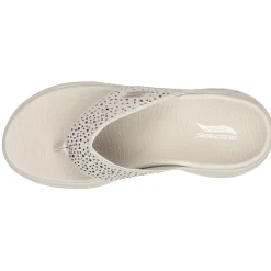 New Skechers Women's , GOwalk Arch Fit - Dazzle Sandal Beige