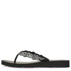 Discount Skechers Women's , Meditation - Floral Candy Sandal Black