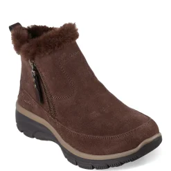 New Skechers Women's , Relaxed Fit: Easy Going - Cool Zip Boot Chocolate