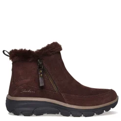 New Skechers Women's , Relaxed Fit: Easy Going - Cool Zip Boot Chocolate