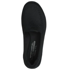 New Skechers Women's , Relaxed Fit: Reggae Fest - Willows Vibe Slip-On - Wide Width Black/Black