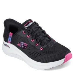Discount Skechers Women's , Slip-ins: Arch Fit 2.0 - Easy Chic Sneaker Black/Hot Pink