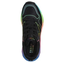 Hot Skechers Women's Street, Tres-Air Uno - Rainbow Roads Sneaker Black Multi